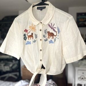 🐆 Princess Highway Embroidered Tie Waist Shirt 🐆 AU 10 • US 6 🐆